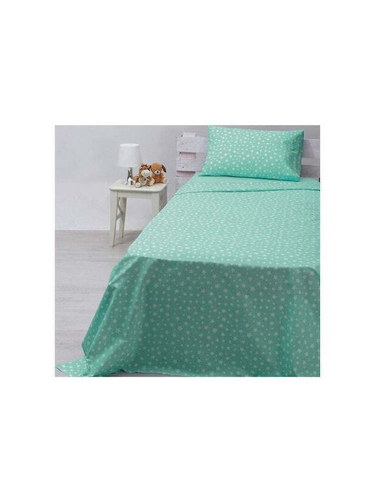 Sunshine Sheet Sets Queen with Elastic 165x270cm Cotton Feelings Turquoise 4pcs