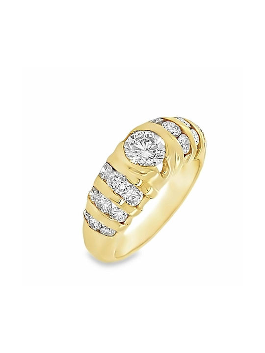 Xryseio Damen Ring mit Diamanten aus Gold 18K