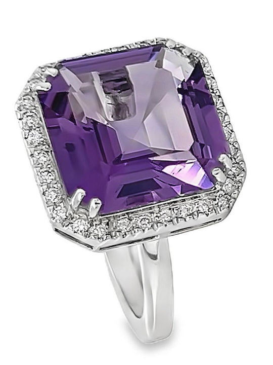 Xryseio Damen Ring mit Diamant aus Weißgold 18K
