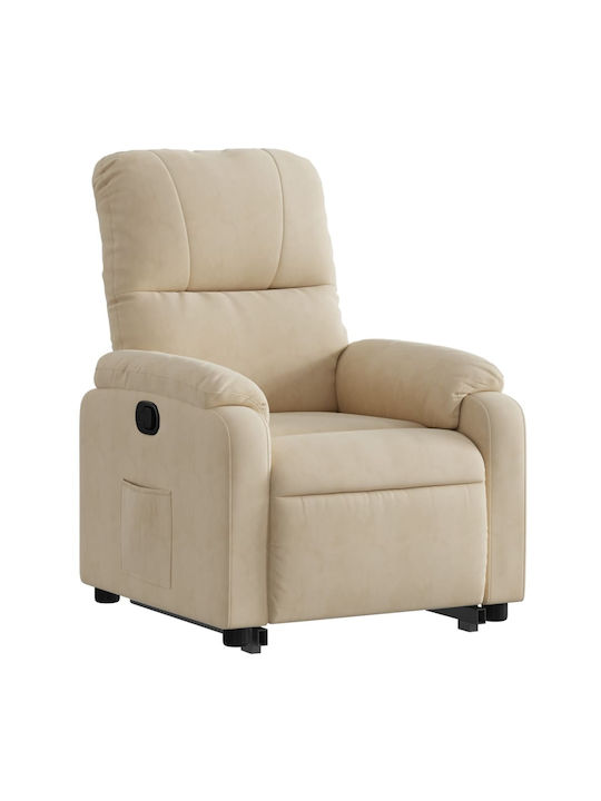 Relax Armchair with Footstool Beige 75x89.5x103.5cm