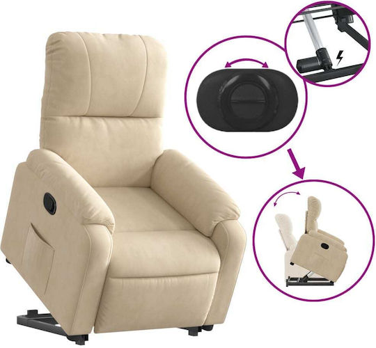 Relax Armchair with Footstool Beige 75x89.5x103.5cm