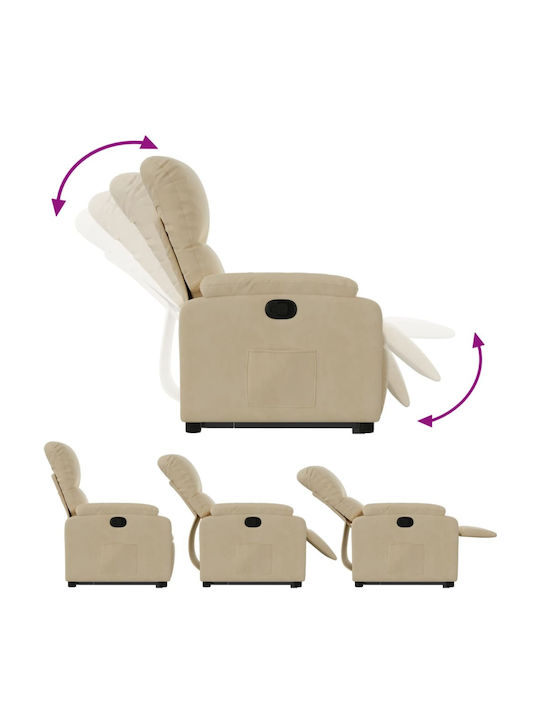Relax Armchair with Footstool Beige 75x89.5x103.5cm