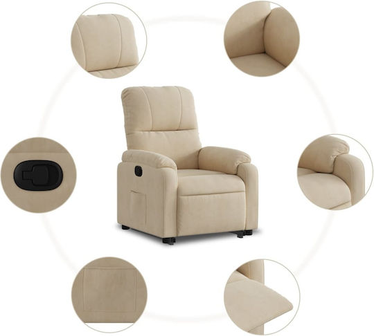 Relax Armchair with Footstool Beige 75x89.5x103.5cm