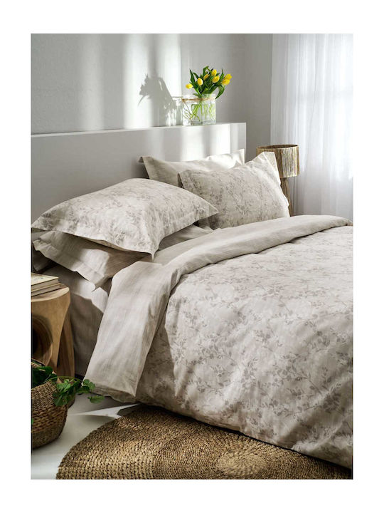 Vesta Home Torino-2 Bed Sheets Super-Double 240x270cm Beige Set 4 Pieces