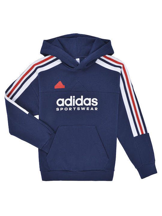 Adidas Kinder Sweatshirt mit Kapuze und Taschen Marineblau