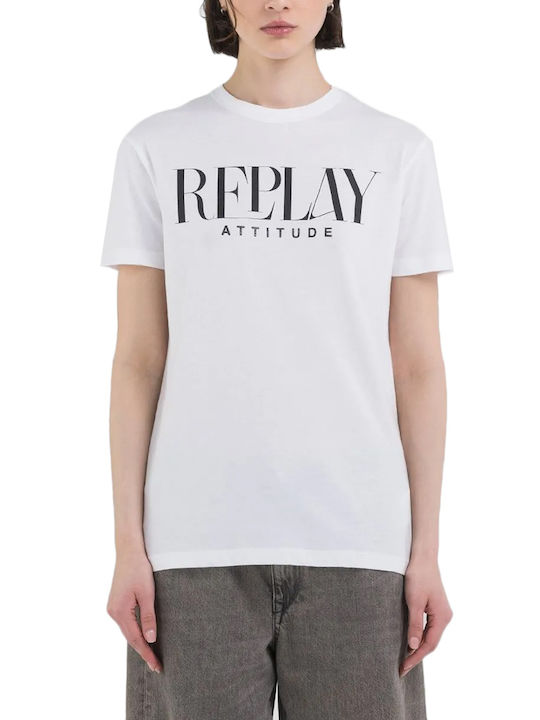 Replay Γυναικείο T-shirt Λευκό