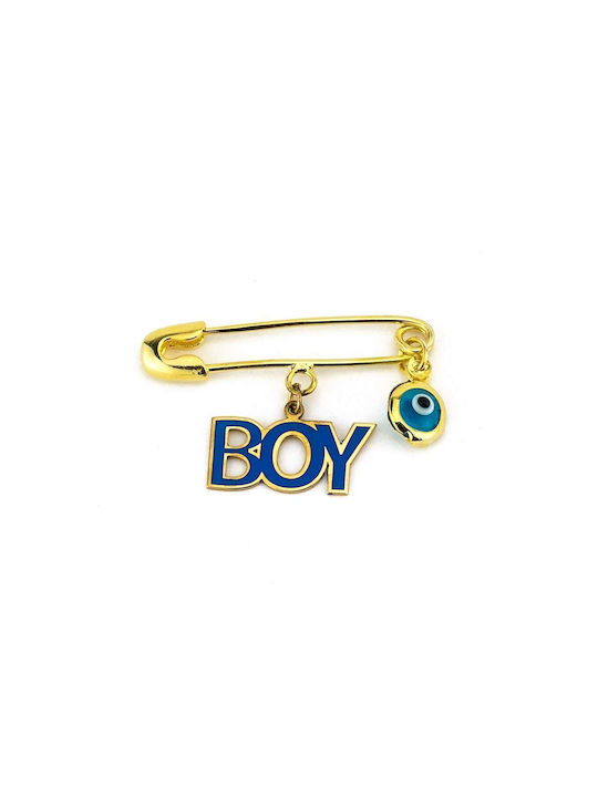 Goldsmith Child Safety Pin made of Gold Plated Silver for Boy