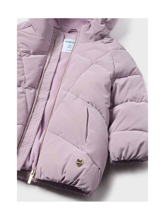 Mayoral Kids Casual Jacket with Hood Orchid