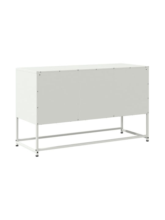 vidaXL TV-Ständer Metall Weiß M100.5xP39xH60.5cm