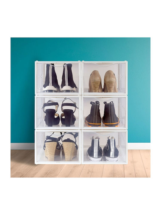 Plastic Shoe Organizer White 25x18.5x35cm