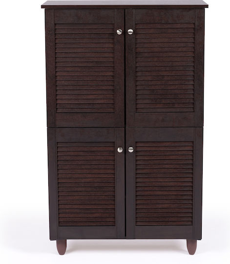 Παπουτσοθηκη-ντουλαπι Miranda 77x34x123 Εκ. Καρυδι 02.01.0154 Μοριοσανίδα Καρυδί