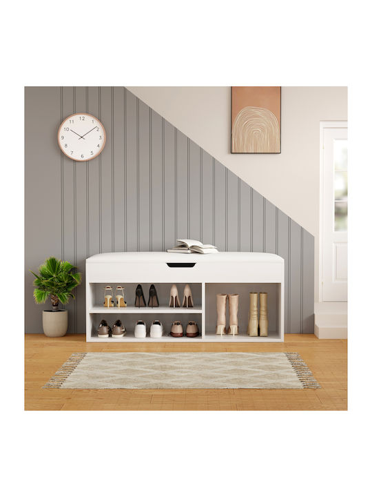 Romir Wooden Shoe Organizer White 100x30x44cm