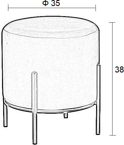 Stool For Living Room Bella Black 37x37x38cm