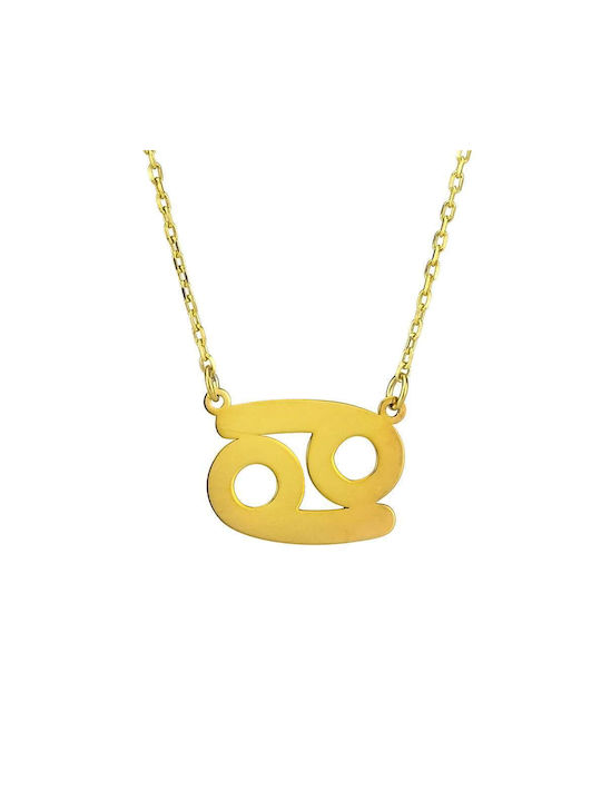 Goldsmith Necklace Zodiac Sign Cancer from Gold Plated Silver