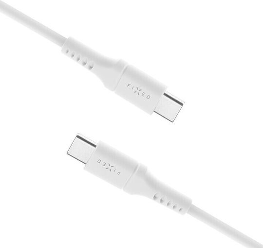 Fixed Заряден USB 2.0 Кабел USB-C Мъжки - USB-C 60W Захранване (PD) Бял 1.2м