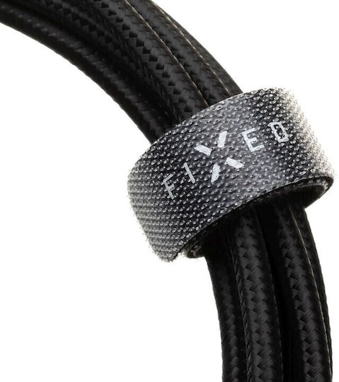 Fixed Cablu Braided USB 2.0 USB-C Masculin - USB-C 100W PD Negru 2m