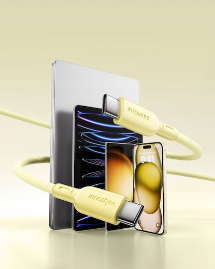 Innostyle USB 2.0 Kabel USB-C männlich - USB-C 240W PD Gelbe 2m ICC240YE
