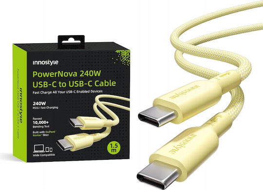 Innostyle USB 2.0 Kabel USB-C männlich - USB-C 240W PD Gelbe 2m ICC240YE