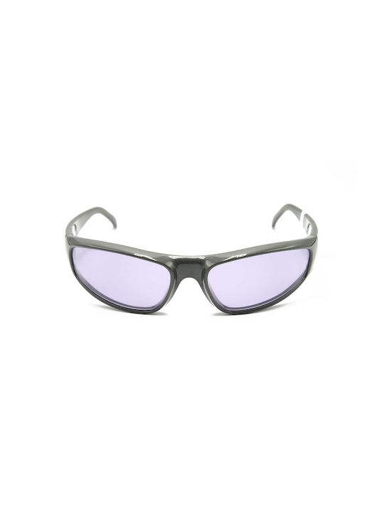 Byblos Sunglasses with Black Plastic Frame and Purple Mirror Lens BYBSB224S7206