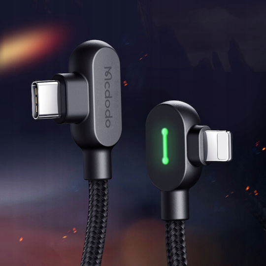 Mcdodo LED USB-C to Lightning Cable Μαύρο 2m (CA-7371)