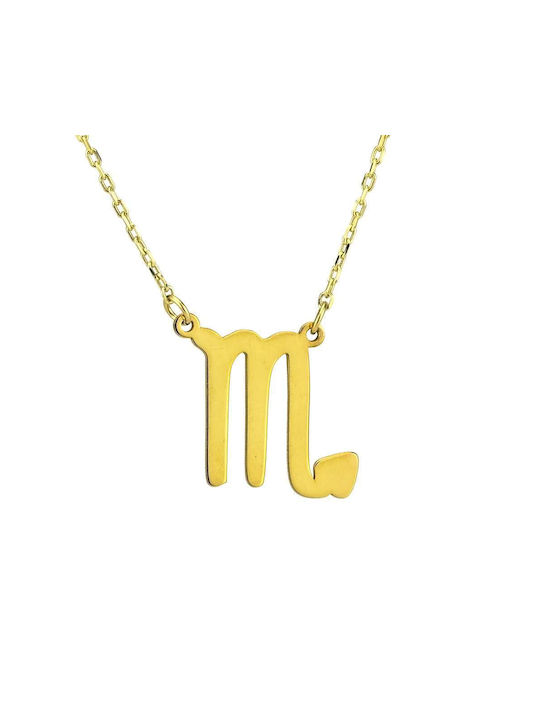 Goldsmith Necklace Zodiac Sign Scorpio from Gold Plated Silver