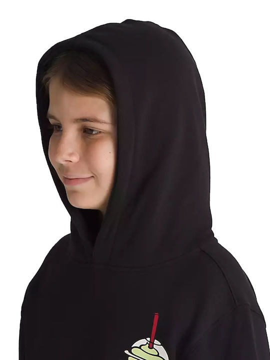 Kids Sweatshirt with Hood and Pockets Black