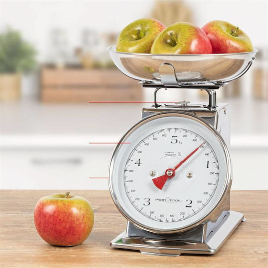 Profi Cook Analog Kitchen Scale with Bucket up to 5kg Gray
