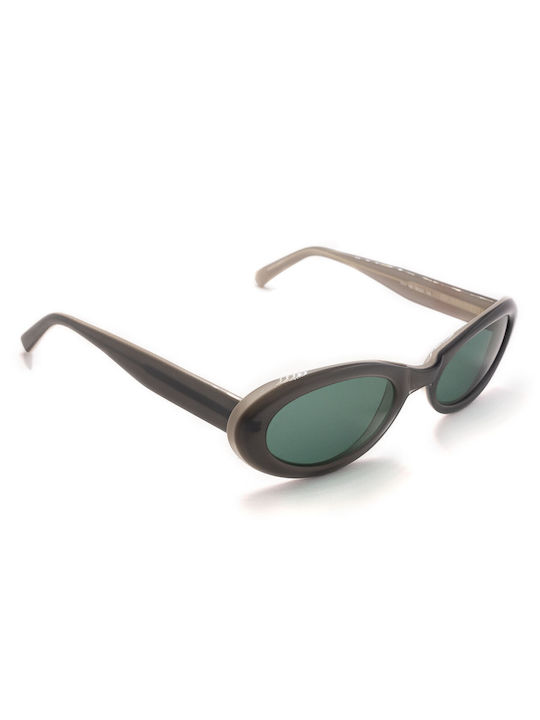 Fendissime Women's Sunglasses with Black Plastic Frame and Green Lens F614-192