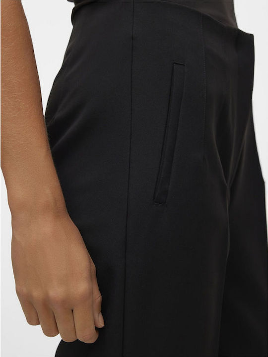 Dama Talie înaltă Pantaloni Chino cu Croială Tapered Negru