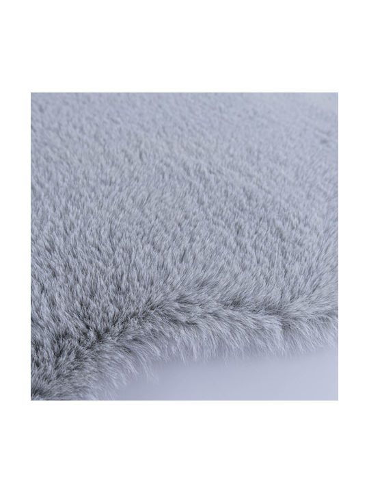 Natural Home Rug Rectangular Furry Gray