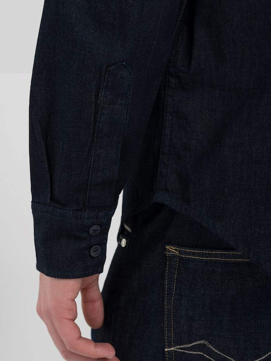 Long-sleeved Denim Shirt Blue