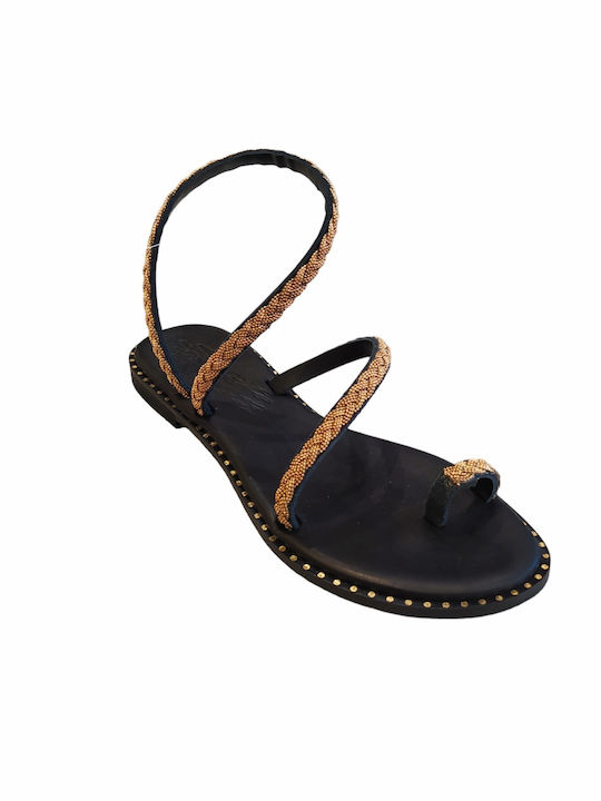 Sante Women's Flat Sandals in Black Color