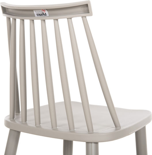 Vanessa Dining Room Polypropylene Chair Grey 42.5x44x81cm 4pcs