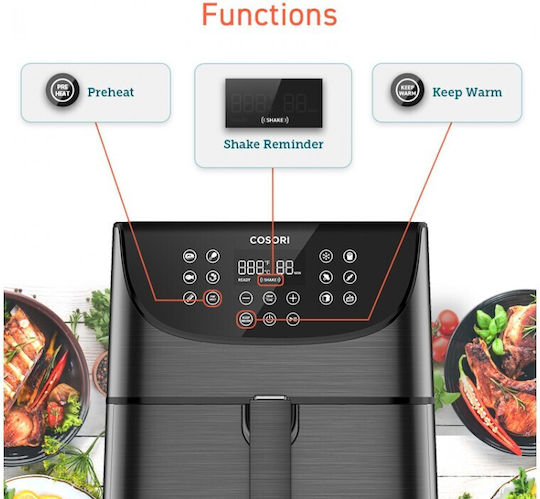 Cosori Heißluftfritteuse mit Wi-Fi 5.5Es Schwarz CP158-AF-RXB
