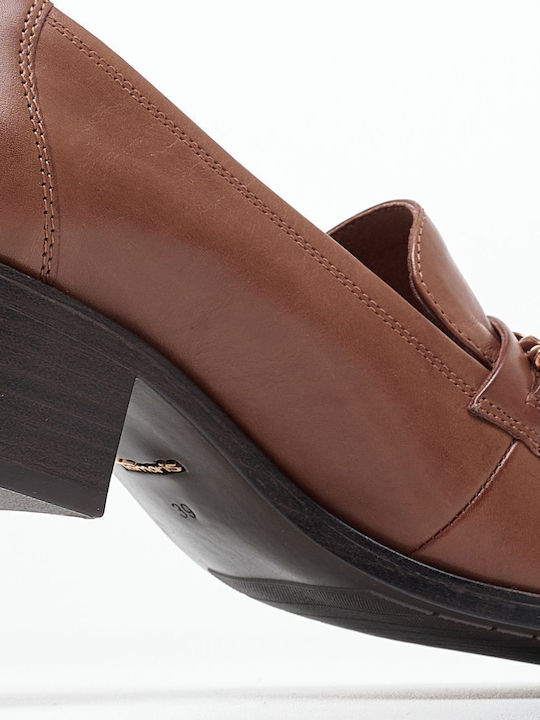 Δερμάτινα Γυναικεία Loafers σε Ταμπά Χρώμα
