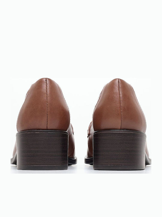 Δερμάτινα Γυναικεία Loafers σε Ταμπά Χρώμα