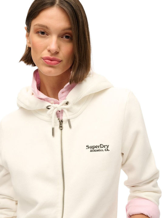 Women's Sweatshirt Jacket Hooded White