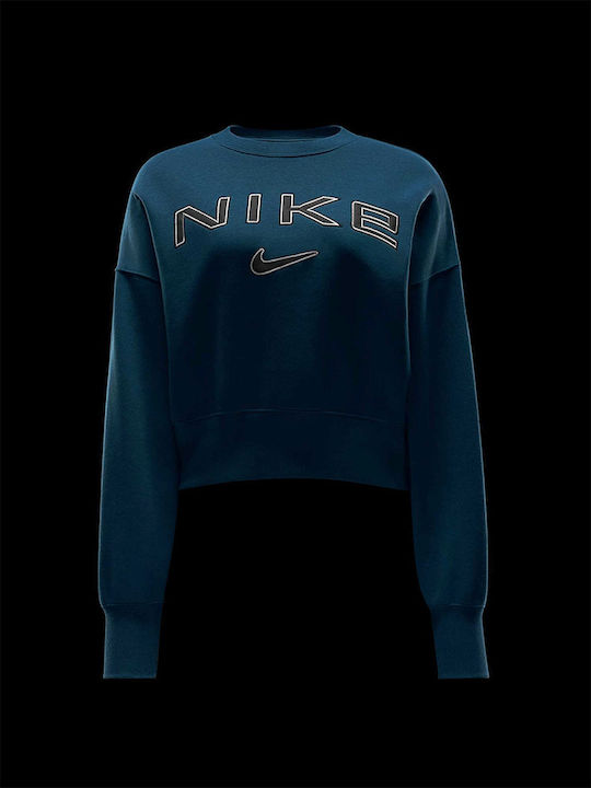 Cropped Women's Sweatshirt Navy Blue