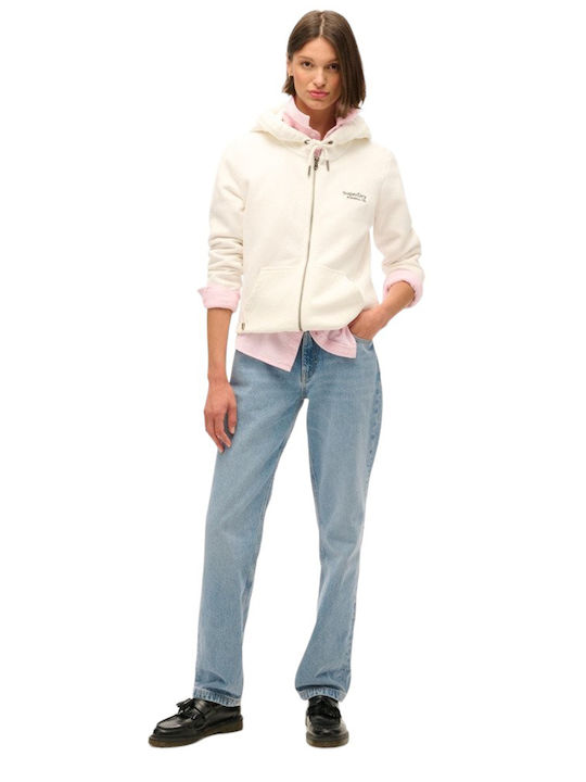 Women's Sweatshirt Jacket Hooded White