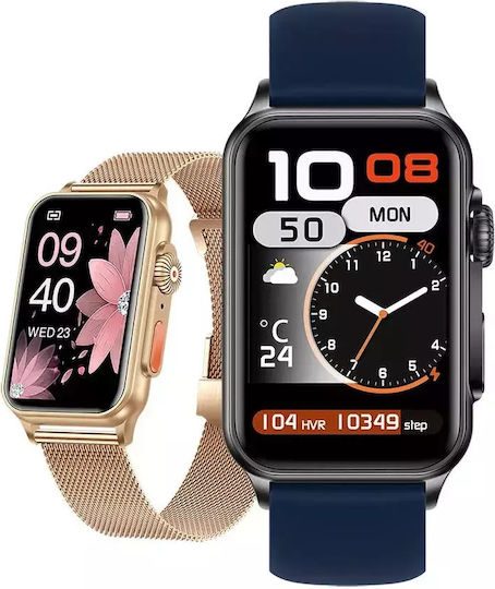 Smart Watch Nubi H23 Bluetooth Calling Heart Rate Calories Blood Pressure Remote Camera Pedometer Blue