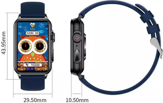 Smart Watch Nubi H23 Bluetooth Calling Heart Rate Calories Blood Pressure Remote Camera Pedometer Blue
