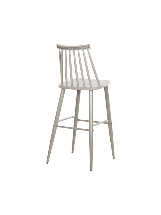 Hocker Bar mit Rückenlehne aus Polypropylen Vanessa Gray 2Stück 47x48.5x107cm