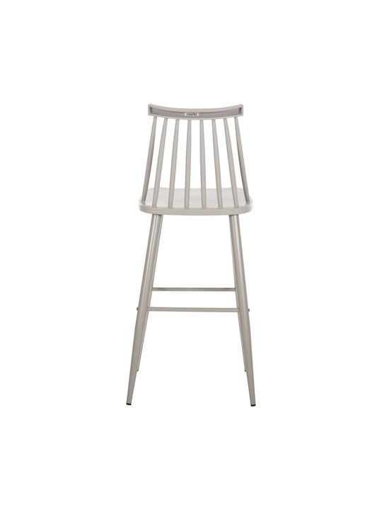 Hocker Bar mit Rückenlehne aus Polypropylen Vanessa Gray 2Stück 47x48.5x107cm