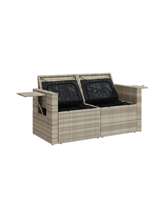 Zweisitziges Sofa Außenbereich Rattan mit Kissen 110x55cm