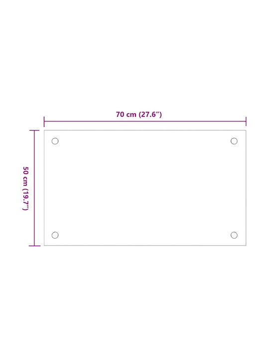 vidaXL Rectangular Back Made of Glass in Transparent Color 70x50cm 3315790 2 Pieces