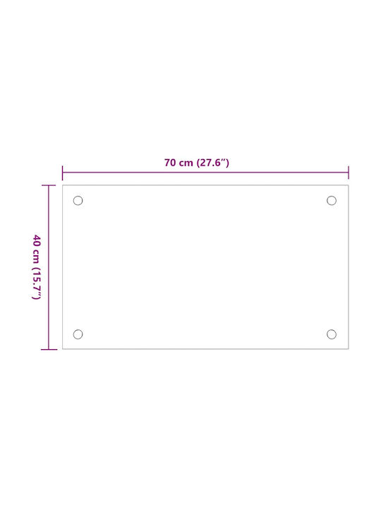 vidaXL Rectangular Back Made of Glass in Transparent Color 70x40cm 3315789 2 Pieces