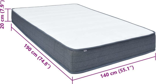 vidaXL Double Anatomic Saltea 140x190x20cm