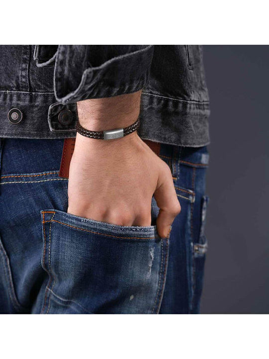 Police Parallel Ανδρικό Βραχιόλι Δερμάτινο