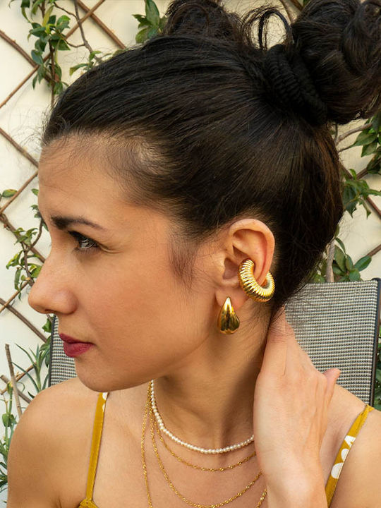 Theodora's Jewellery Single Earring Cuff made of Steel Gold Plated