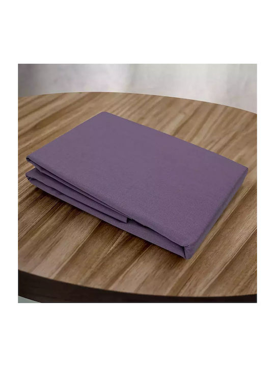 Lino Home Sheet Semi Double with Elastic 120x200+30cm. Claro Purple